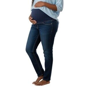 Times Two Women's Bootcut Maternity Jeans Denim Pants Plus Size 2X Navy Blue